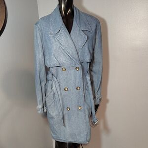 Laundry By Shelli Segal Light Blue Denim Trench Coat